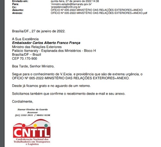 Imagem de CNTTL pede que autoridades brasileira e chilena agilizem testes de COVID-19 para caminhoneiros  