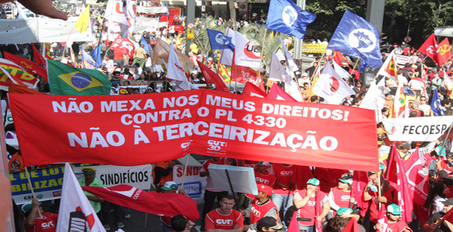 Imagem de 7 de abril: Mobilização nacional contra o PL 4330