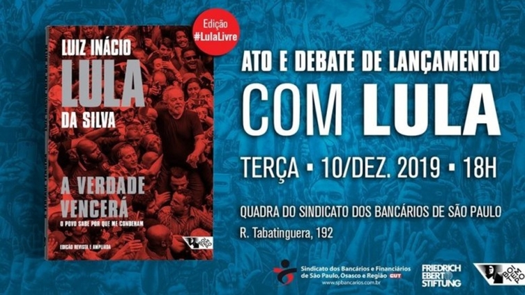Imagem de São Paulo: Lula lança livro “A verdade vencerá” nesta terça-feira (10) na quadra dos Bancários 