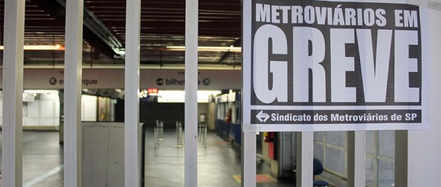Imagem de SP: Contra a privatização e demissões, trabalhadores do Metrô cruzam os braços