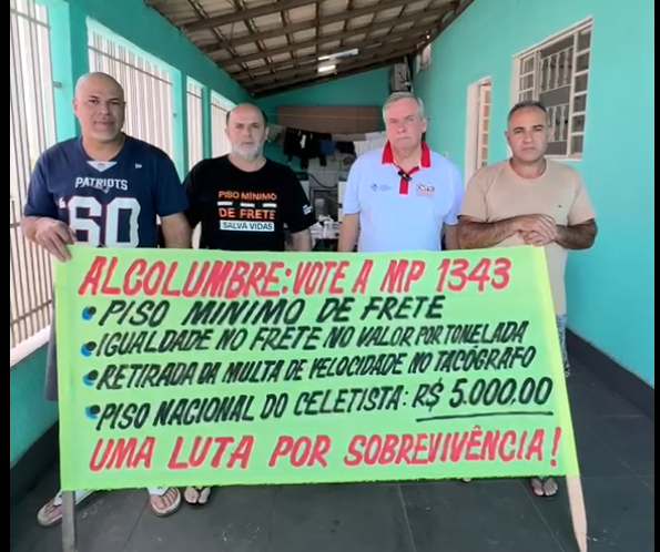 Imagem de Caminhoneiros cobram de Alcolumbre votação da MP 1.343 do Piso Mínimo de Frete no Senado