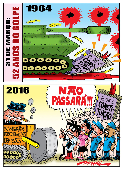 Imagem de Charge alerta sobre ameaça de golpe no Brasil  