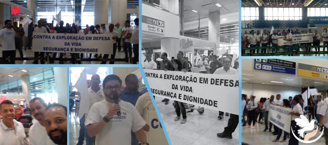 Imagem de CNTTL e FENTAC apoiam luta dos aeroviários de Guarulhos em defesa da paz e contra agressões no Aeroporto 