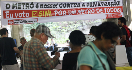 Imagem de 
SP: Metroviários aprovam Plano de Lutas contra a privatização e terceirização no Metrô
