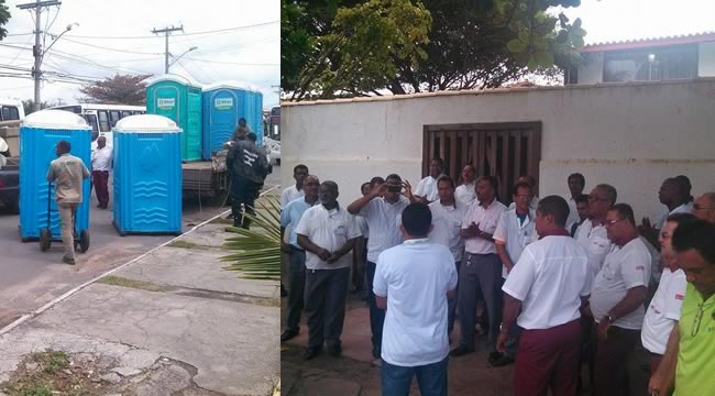 Imagem de Bahia: Rodoviários param após prefeitura retirar banheiros químicos 