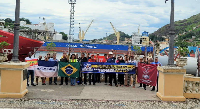 Imagem de Trabalhadores portuários do ES se unem a ato internacional pela paz
