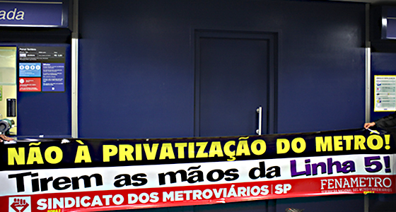 Imagem de SP: Contra a privatização do Metrô, metroviários podem cruzar os braços na quinta (18)
