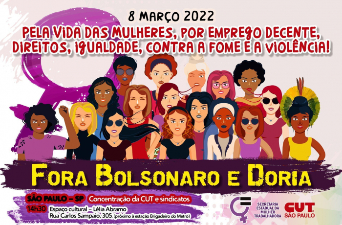 Imagem de 8 de março: Mulheres estarão nas ruas por emprego, direitos e pelo fora Bolsonaro