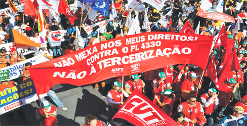 Imagem de CUT realiza vigília em Brasília contra o PL da terceirização 