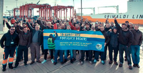 Imagem de Portugal: Estivadores celebram acordo vitorioso