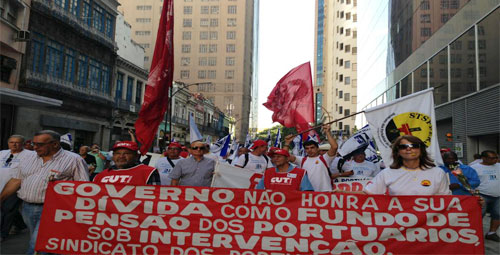 Imagem de Rio de Janeiro: Portuários fazem protesto em defesa do Portus