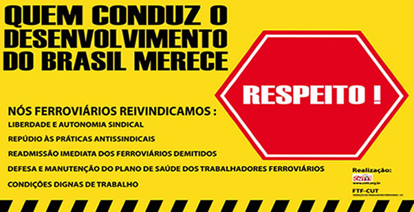 Imagem de Campanha da Federação dos Ferroviários e CNTT denuncia práticas antissindicais 