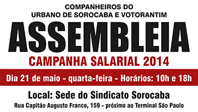 Imagem de Sorocaba: Sindicato convoca trabalhadores para discutir contraproposta do patrão 