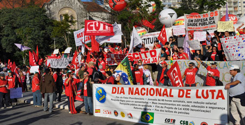 Imagem de 6 de agosto: CUT volta às ruas contra o PL 4330 da Terceirização 