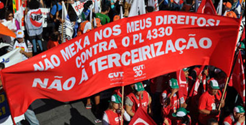 Imagem de CUT anuncia protestos contra o PL da Terceirização nos dias 6,13 e 30 de agosto