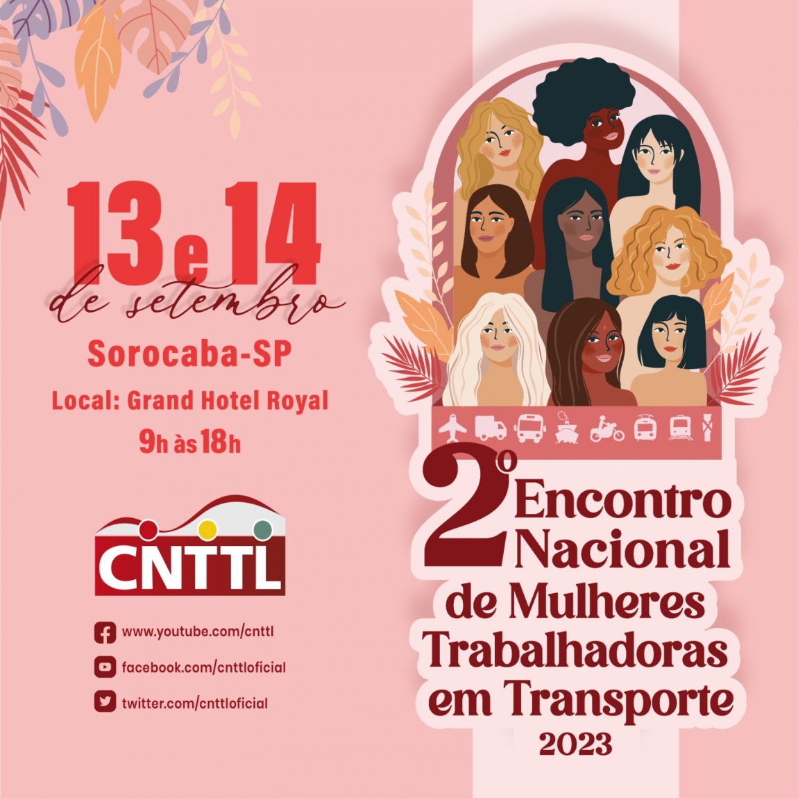 Imagem de 2º Encontro Nacional de Mulheres Trabalhadoras em Transporte da CNTTL acontecerá nos dias 13 e 14 de setembro 