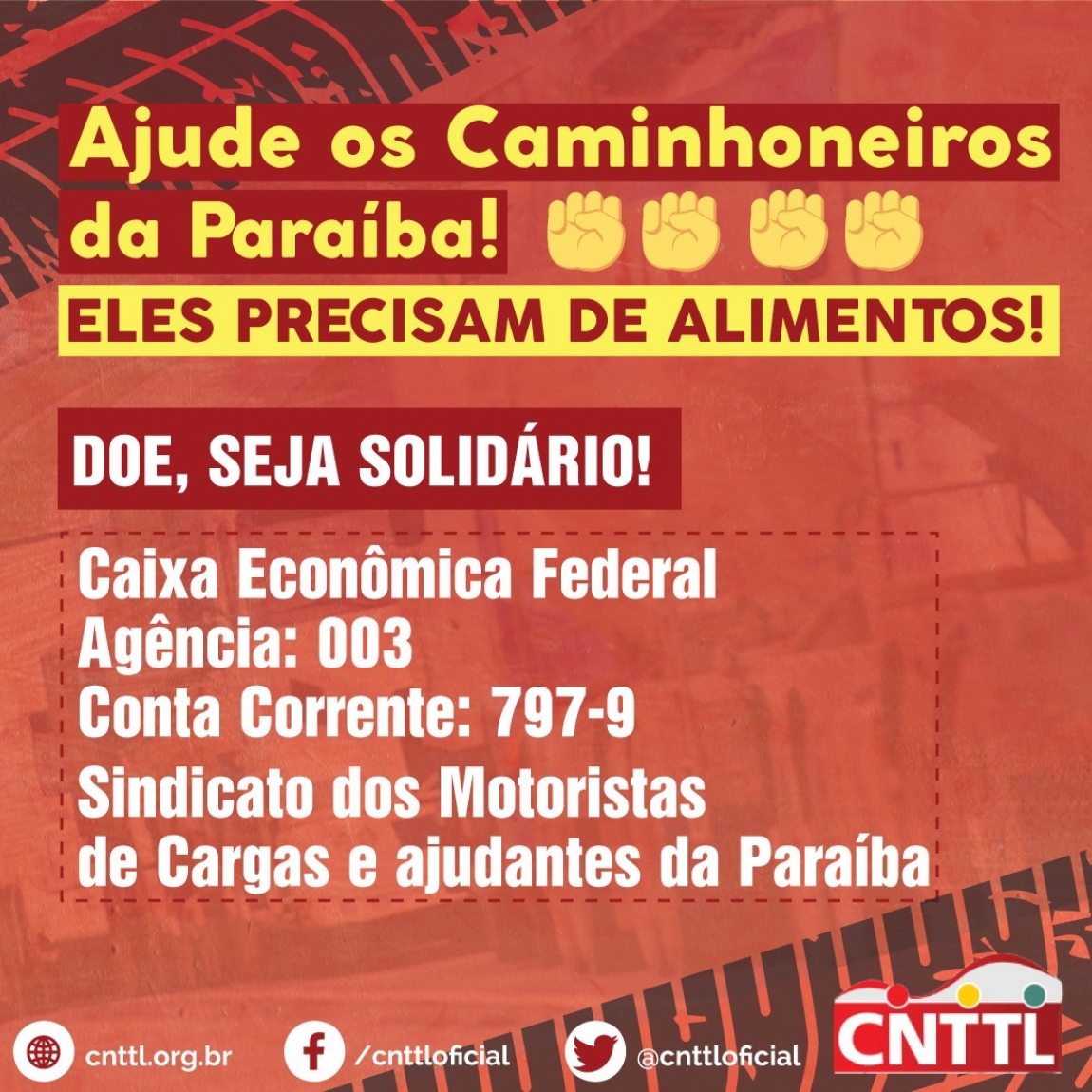 Imagem de Paraíba: Sindicato dos Motoristas de Cargas pede ajuda para comprar comida para caminhoneiros 

