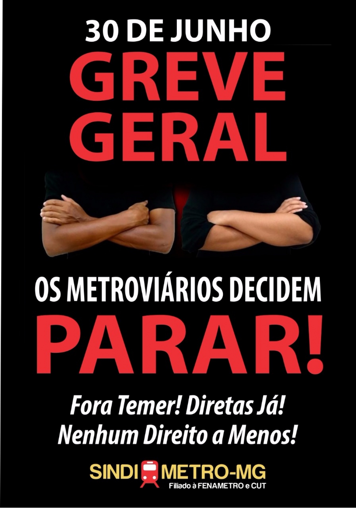 Imagem de Belo Horizonte (MG): Metroviários vão cruzar braços na Greve Geral do dia 30  