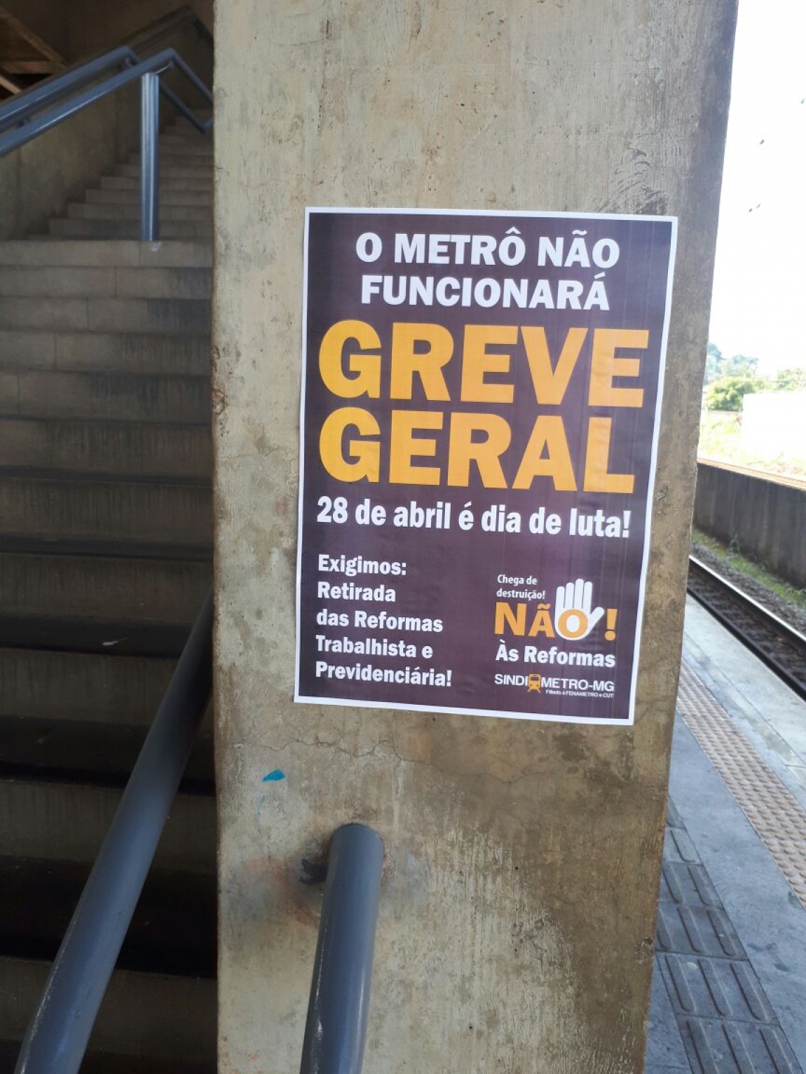 Imagem de Minas Gerais: Metroviários em BH dizem não às reformas de Temer e vão participar da Greve Geral nesta sexta (28)
