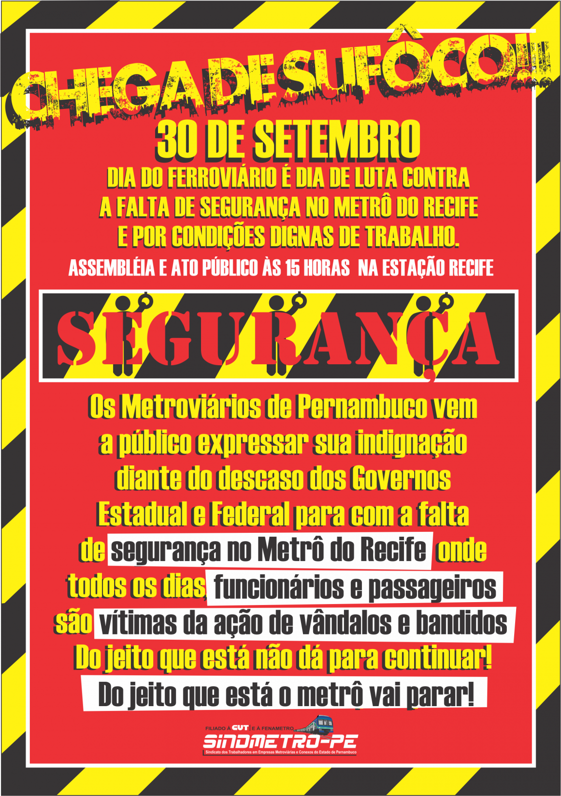Imagem de Pernambuco: Metroviários farão ato para protestar contra a falta de segurança nesta terça-feira (30) 