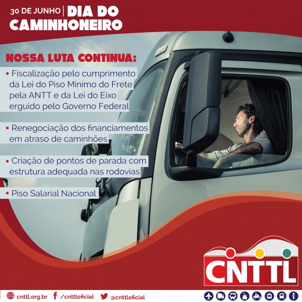 Imagem de CNTTL parabeniza todos os caminhoneiros do Brasil 
