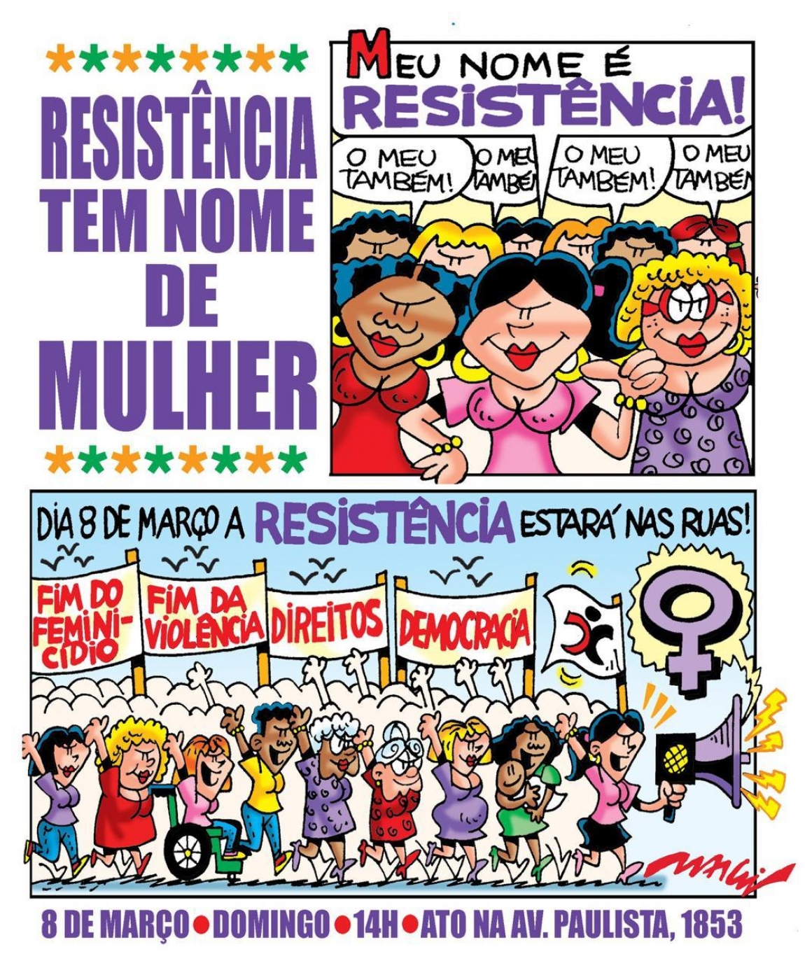 Imagem de Mulheres vão às ruas por justiça, democracia e contra Bolsonaro no dia 8 de março