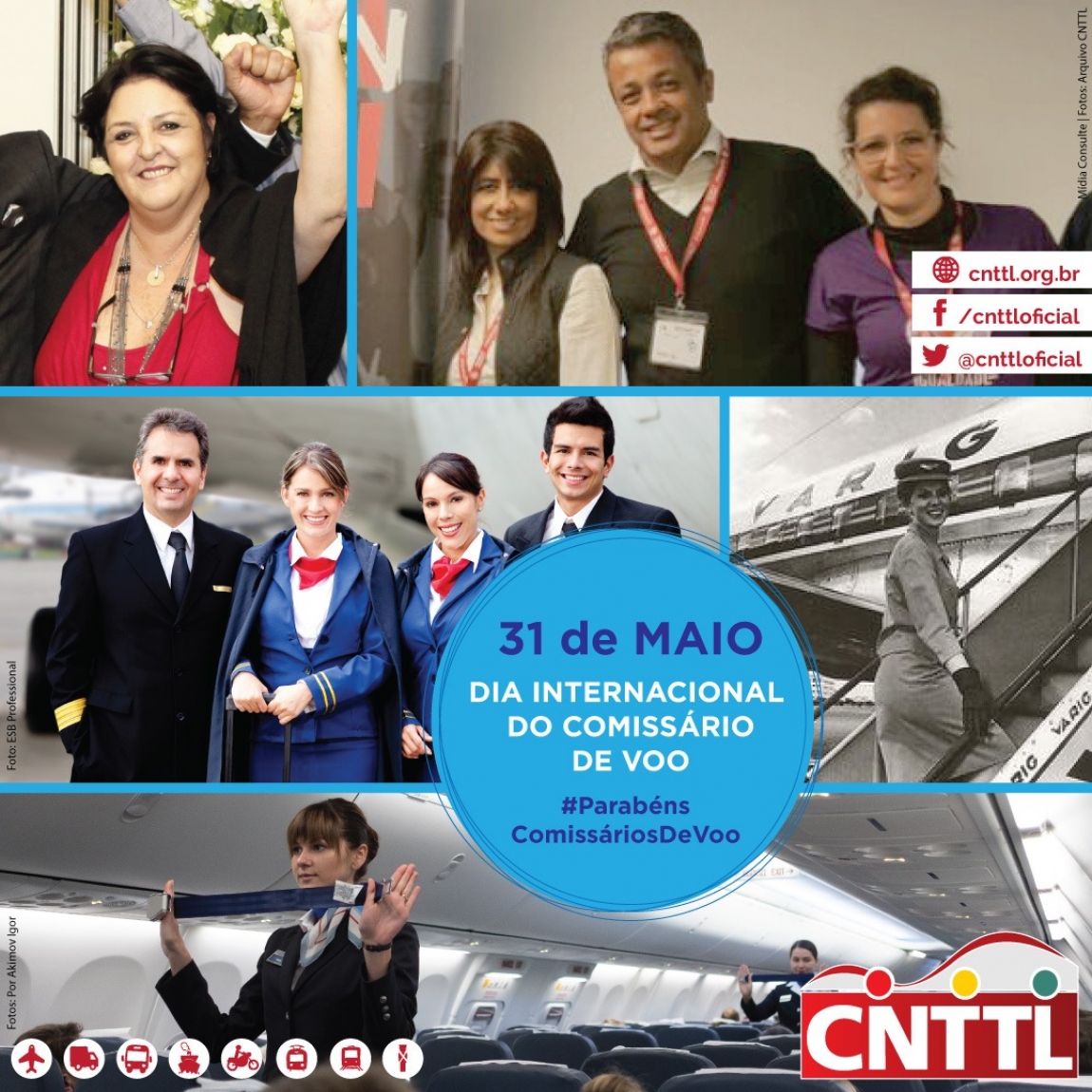 Imagem de CNTTL parabeniza os comissários e comissárias de voo do Brasil